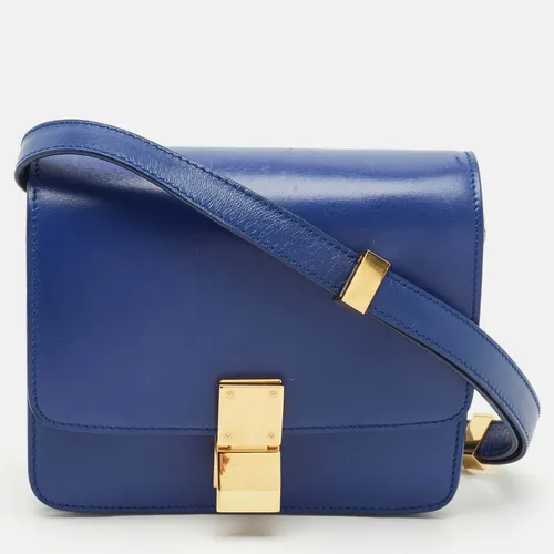 Celine Classic Box Small Blue Leather