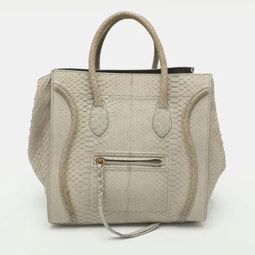 Celine Phantom Luggage Medium Grey Python Leather Tote
