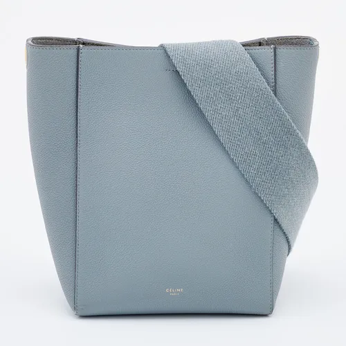 Celine Grey Leather Small Sangle Bucket