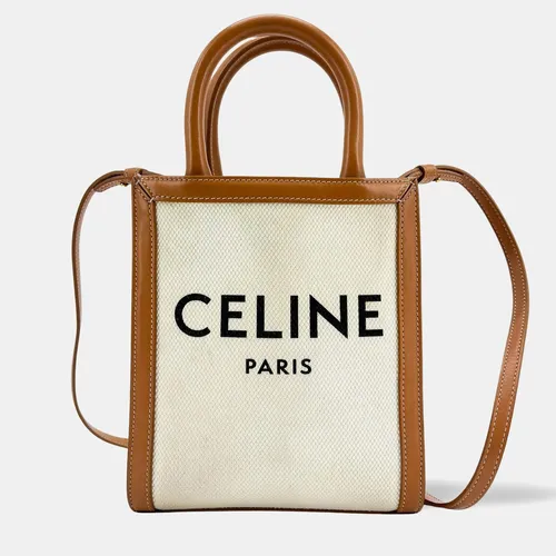 Celine Mini Vertical Cabas Natural Tan