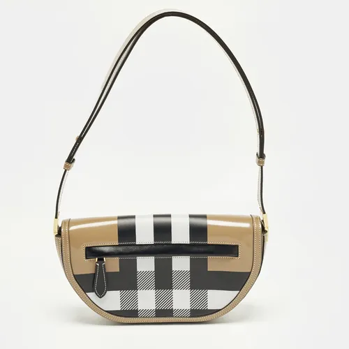 Burberry Olympia Small Beige Check Patent