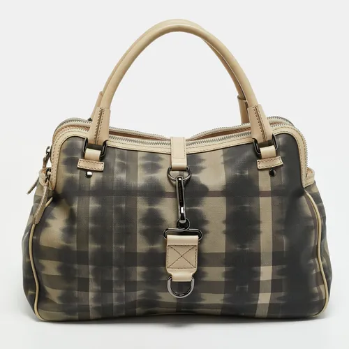 Burberry Double Zip Grey Smoked Check PVC