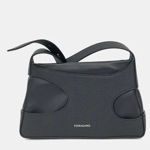 Salvatore Ferragamo Black Leather Shoulder