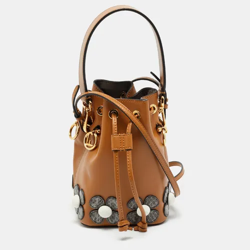 Fendi Floral Patch Mon Tresor Mini Brown