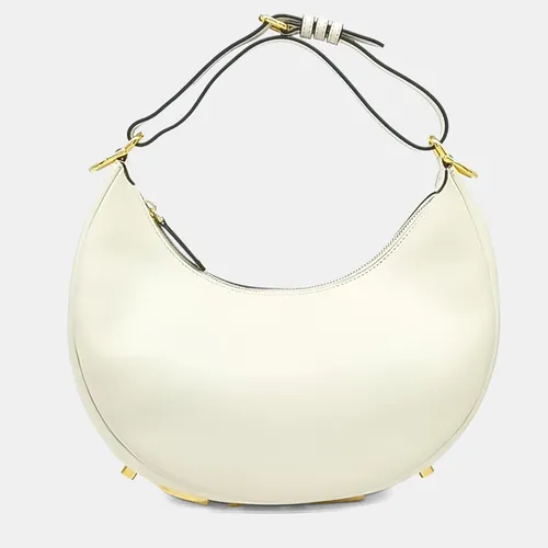 Fendi Cream Leather Graphi Bag Small