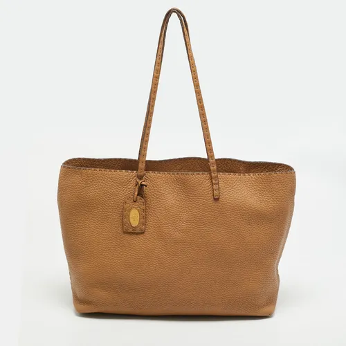 Fendi Roll Tan Selleria Leather Shopper