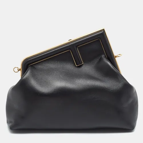 Fendi First Medium Black Leather Bag