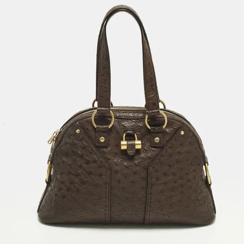 Yves Saint Laurent Muse Dark Brown Ostrich