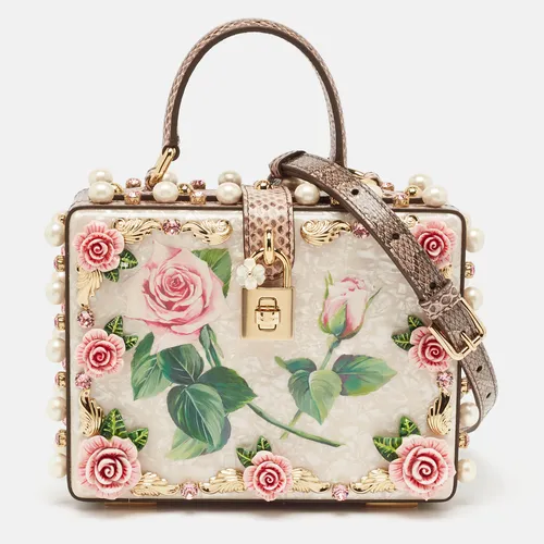 Dolce & Gabbana Pink Acrylic and Snakeskin