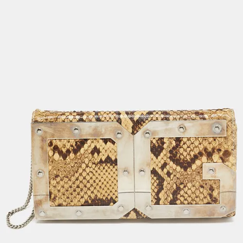 Dolce & Gabbana Cream Python DG Logo