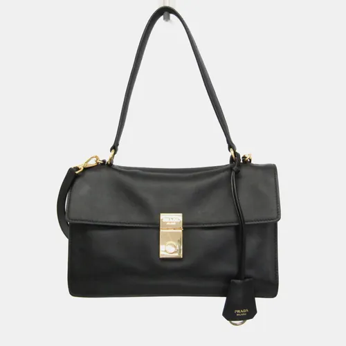 Prada Soft Sound Medium Black Leather