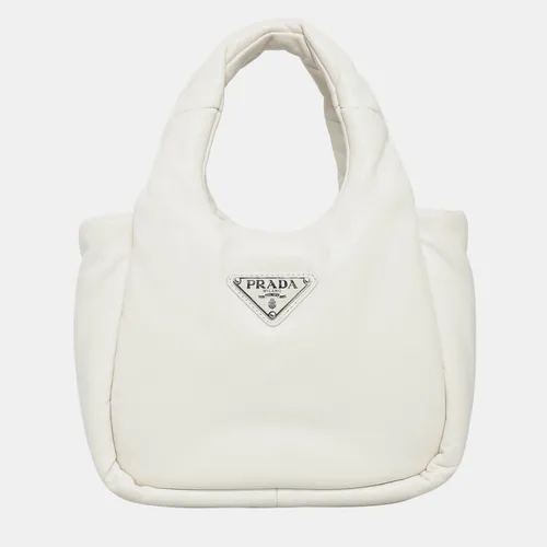 Prada Padded Small White Nappa Leather