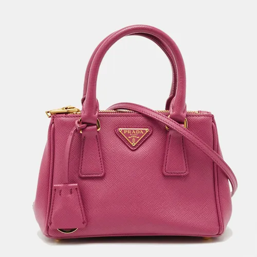 Prada Double Zip Mini Fuchsia Saffiano Lux