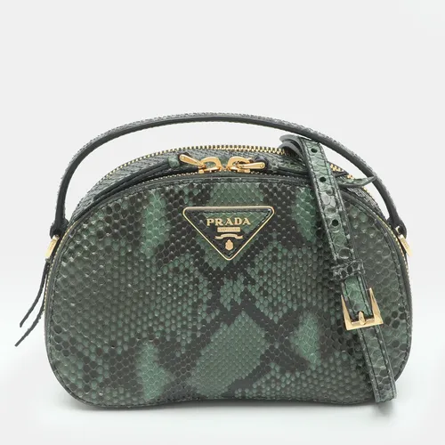 Prada Odette Green/Black Python Shoulder