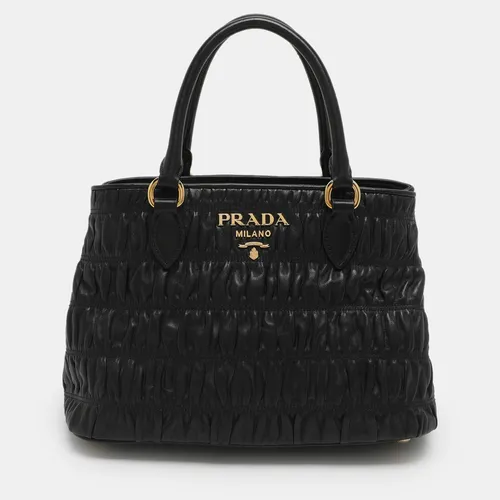Prada Black Nappa Gaufre Leather Tote