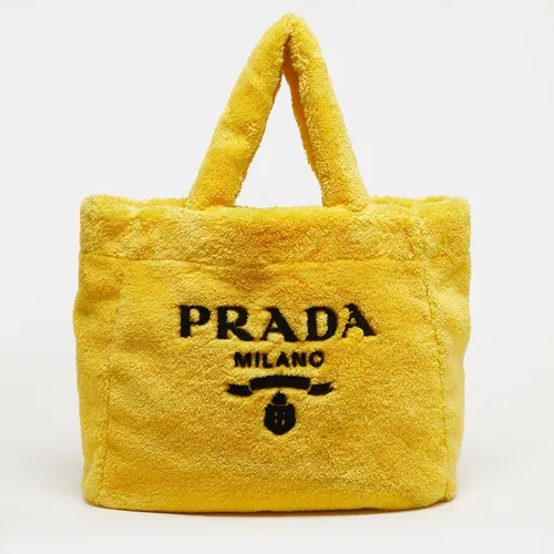 Prada Logo Yellow/Black Terrycloth Beach
