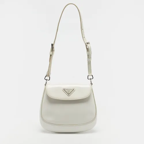 Prada Cleo Mini White Brushed Leather