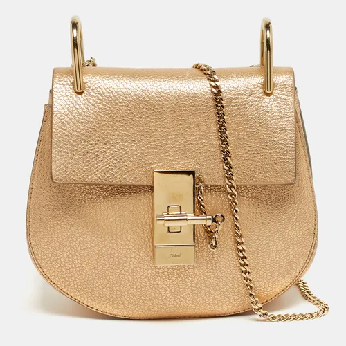 Chloé Drew Small Metallic Leather Shoulder