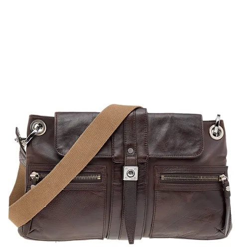 Lanvin Dark Brown Leather Flap Shoulder