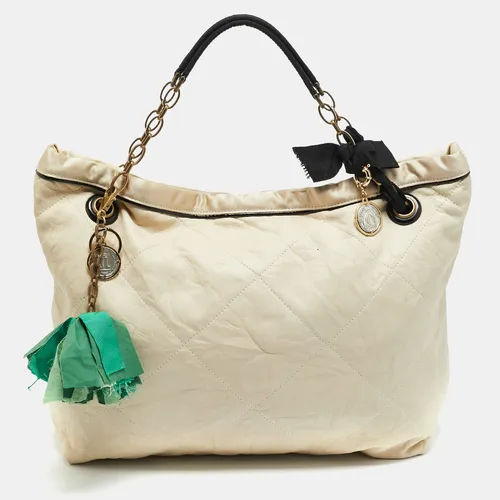 Lanvin Amalia Cabas Quilted Leather and