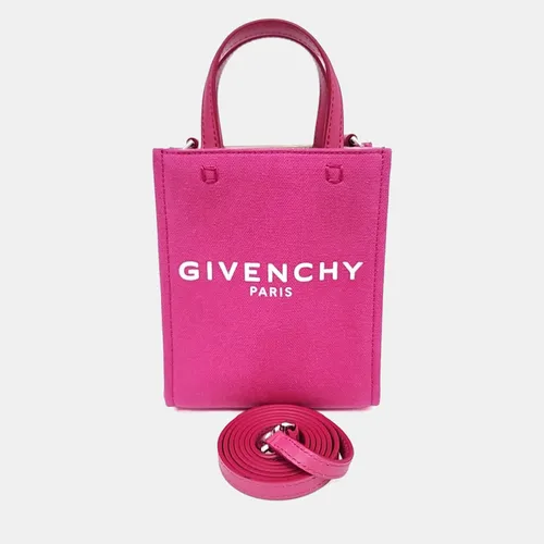 Givenchy G Tote Mini Pink Canvas Leather