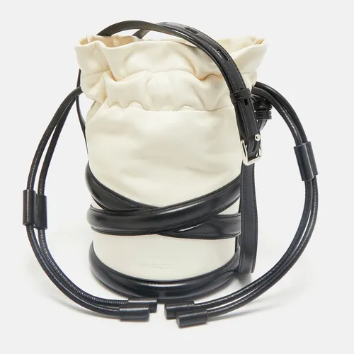 Alexander McQueen Off White/Black Leather