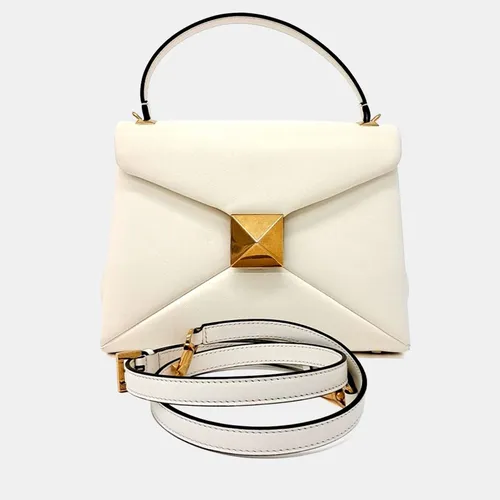 Valentino Leather Ivory One Stud Tote and