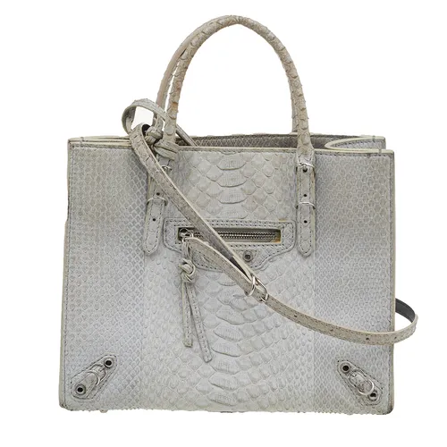 Balenciaga Light Grey Python Leather