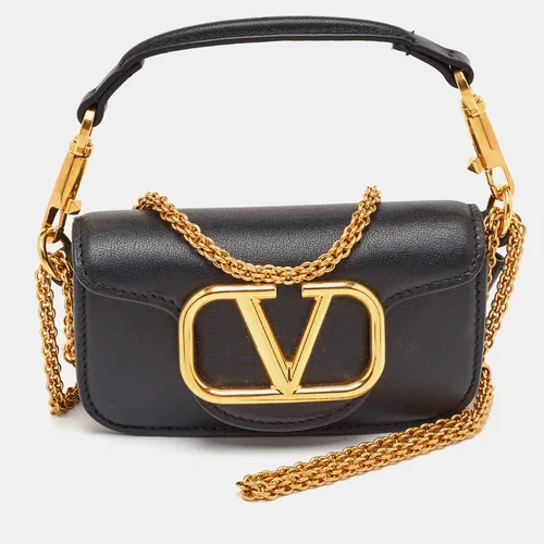 Valentino Loco Micro Black Leather Chain