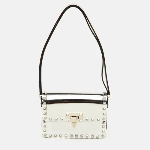 Valentino Rockstud Silver Leather Flap