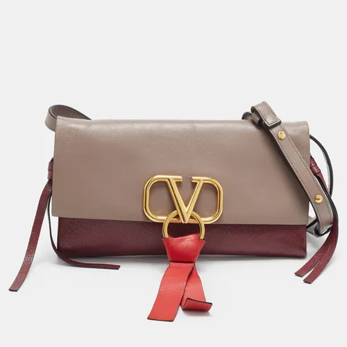 Valentino VRing Small Beige/Red Leather