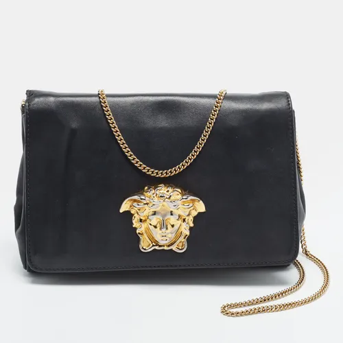 Versace Medusa Flap Black Leather Chain