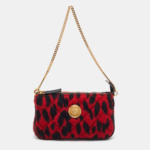 Versace Medusa Red/Black Leopard Print