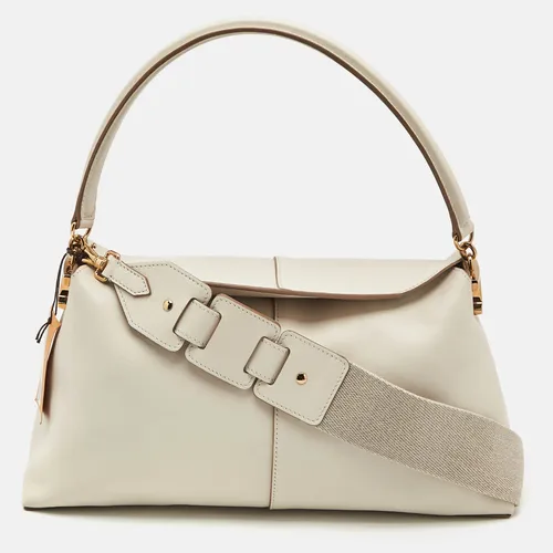 Tod's Off White Leather Small T Case