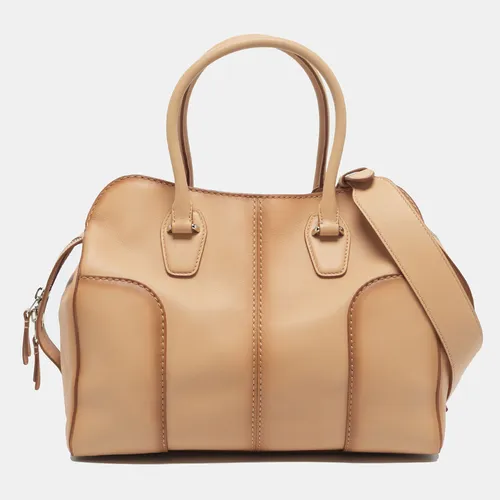 Tod's Tan Ombre Leather Large Sella Satchel