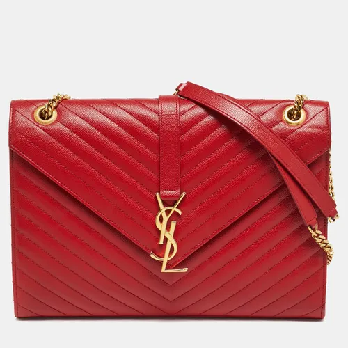 Saint Laurent Monogram Envelope Large Red