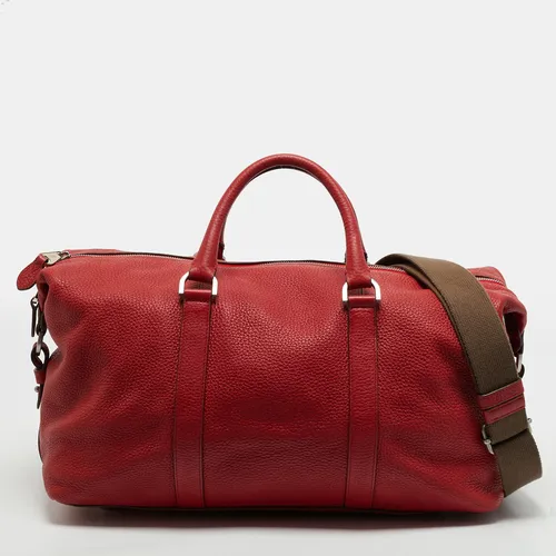 Mulberry Red Leather Duffel Bag