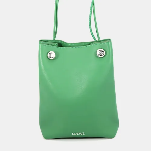 Loewe Pebble Pouch Mini Green Smooth