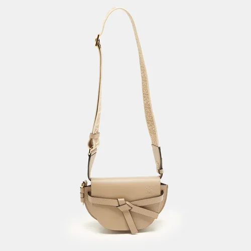 Loewe Gate Mini Beige Leather Shoulder Bag