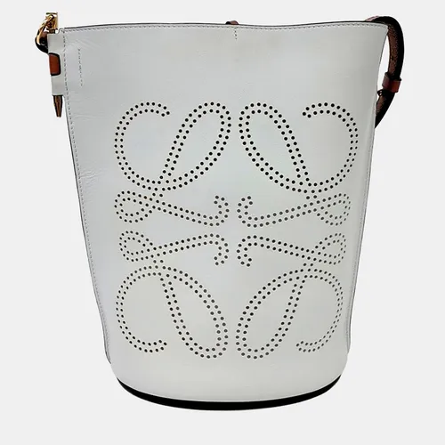Loewe Brown/Grey Leather Gate Anagram