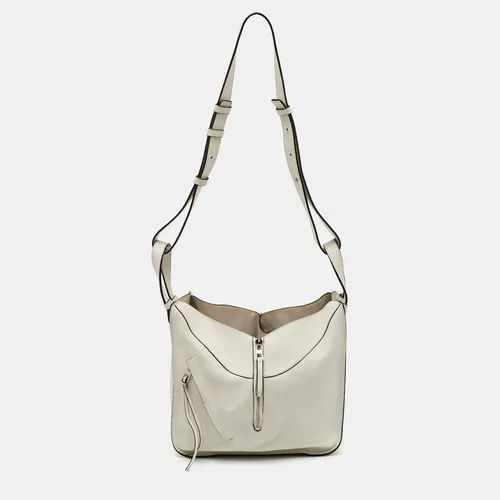 Loewe Hammock Small White Leather Shoulder