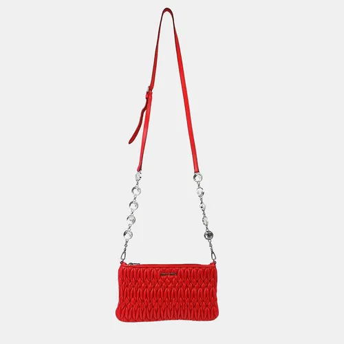 Miu Miu Miu Crystal Small Red Lambskin