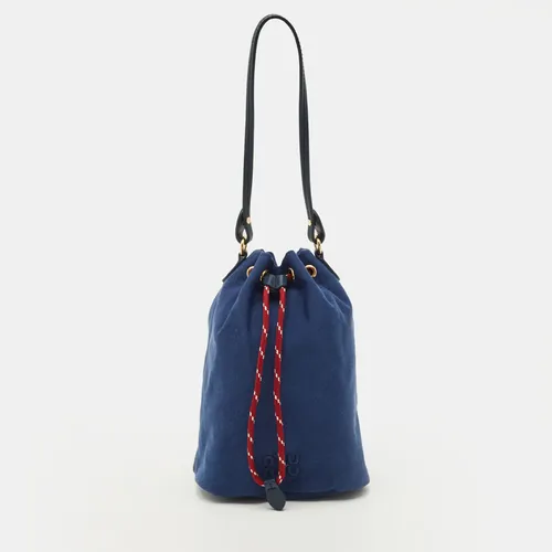 Miu Miu Gabardine Blue Fabric Drawstring