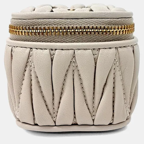 Miu Miu Matelassé Leather Keychain Bag