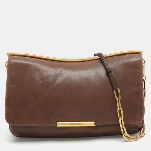 Miu Miu Frame Brown Leather Shoulder Bag