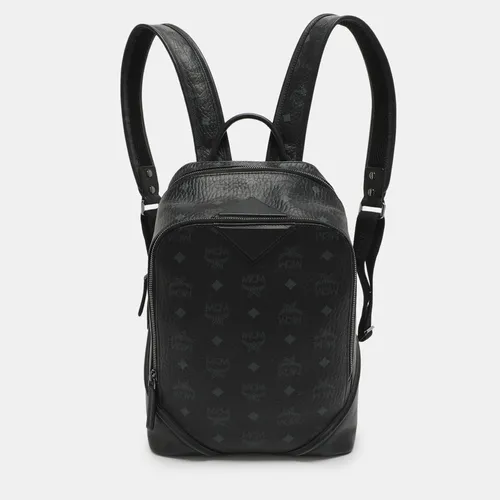 MCM Duke Black Visetos Coated Canvas