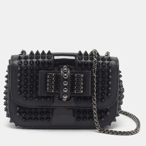 Christian Louboutin Spiked Sweet Charity Mini Black Leather Crossbody Bag