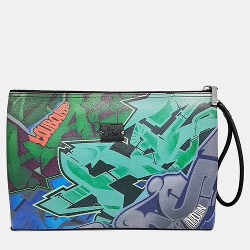 Christian Louboutin Kaloupouch Graffiti Medium Multicolor Leather Clutch Bag