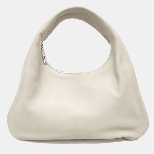 The Row Everyday Shoulder Small White Leather Shoulder Bag