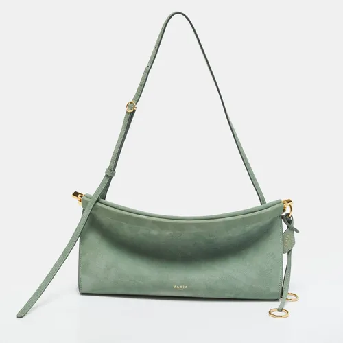 Alaïa Le Click Medium Sauge Nubuck Leather Shoulder Bag